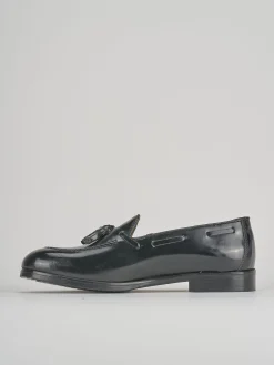 Mocassino tacco 1cm nero pelle