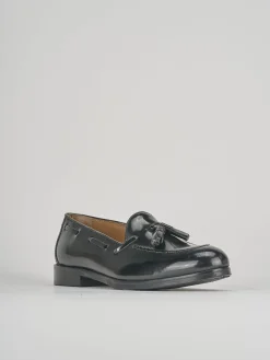 Mocassino tacco 1cm nero pelle