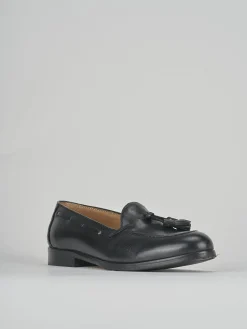 Mocassino tacco 1cm nero pelle