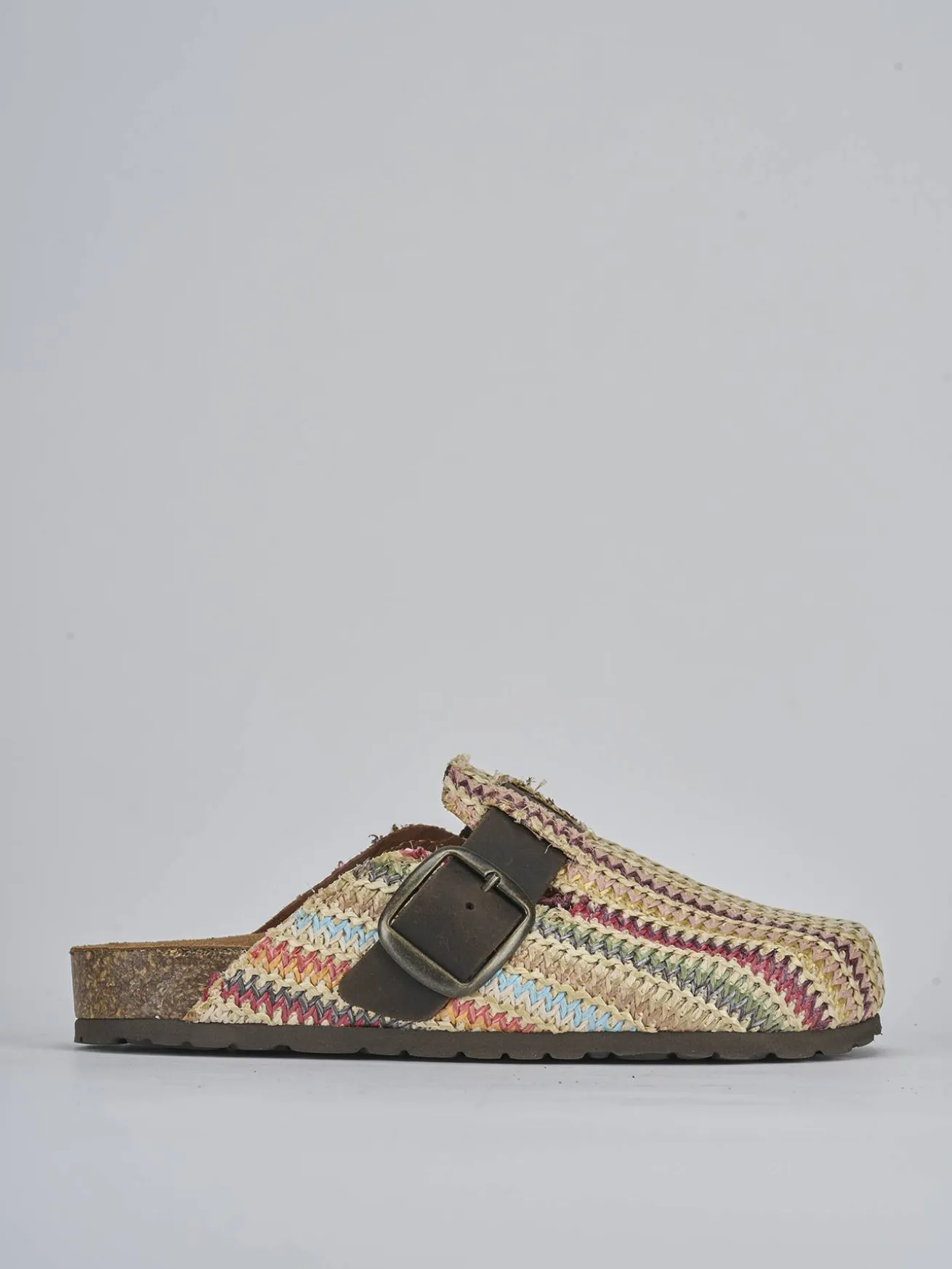 Sabot tacco 1 cm multicolor tessuto