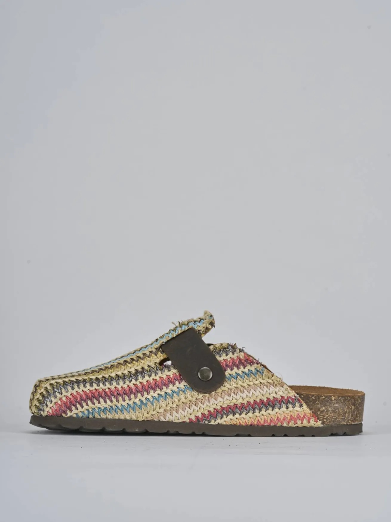 Sabot tacco 1 cm multicolor tessuto