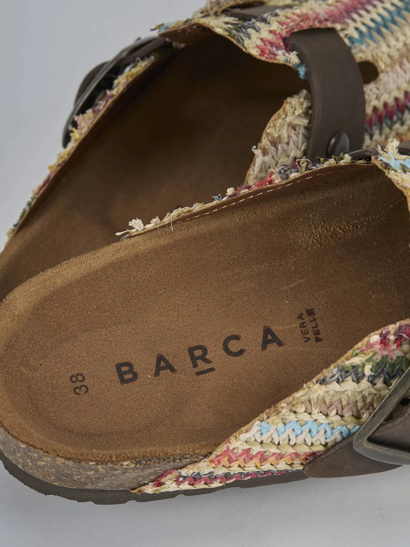 Sabot tacco 1 cm multicolor tessuto