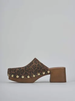 Sabot tacco 5 cm multicolor camoscio