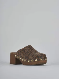 Sabot tacco 5 cm multicolor camoscio