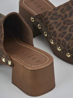 Sabot tacco 5 cm multicolor camoscio