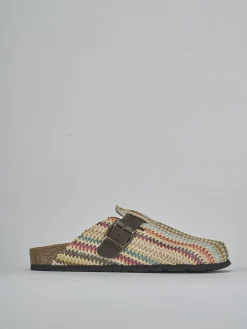 Sabot tacco 1 cm multicolor tessuto