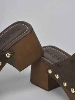 Sabot tacco 5 cm testa camoscio