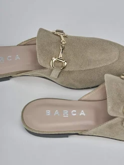 Sabot tacco 1cm camoscio beige