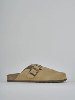 Sabot tacco 1cm camoscio beige