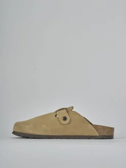 Sabot tacco 1cm camoscio beige