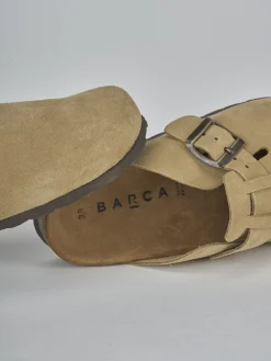 Sabot tacco 1cm camoscio beige