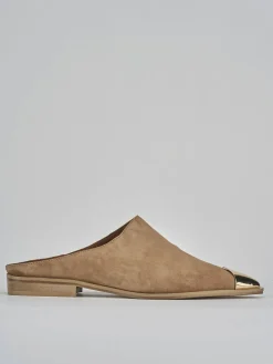 Sabot tacco 1cm camoscio beige