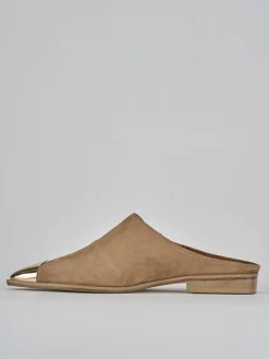 Sabot tacco 1cm camoscio beige