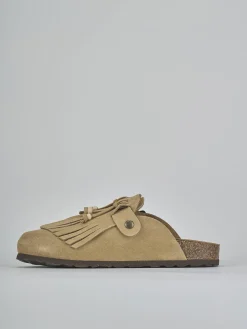 Sabot tacco 1cm camoscio beige