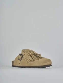 Sabot tacco 1cm camoscio beige