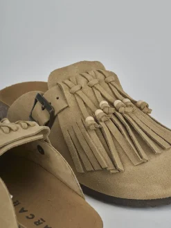 Sabot tacco 1cm camoscio beige