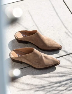 Sabot tacco 3cm camoscio marrone