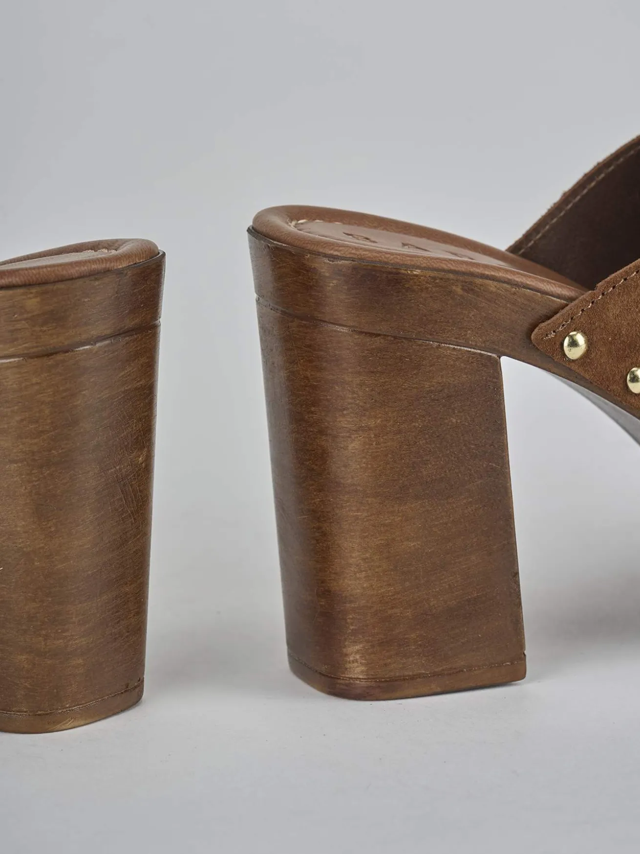 Sabot tacco 10cm camoscio marrone