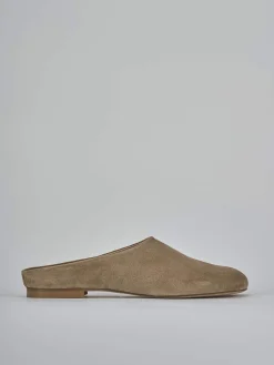 Sabot tacco 1cm camoscio marrone