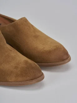 Sabot tacco 4cm camoscio marrone