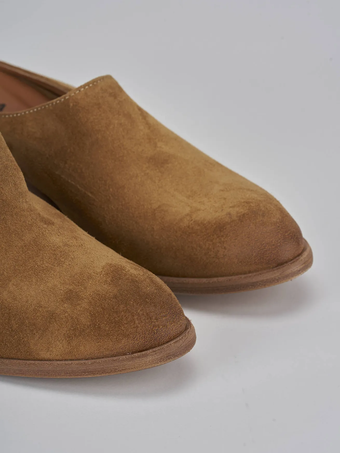 Sabot tacco 4cm camoscio marrone