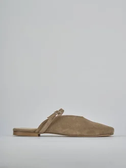 Sabot tacco 1cm camoscio marrone