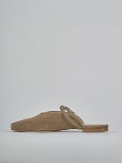 Sabot tacco 1cm camoscio marrone