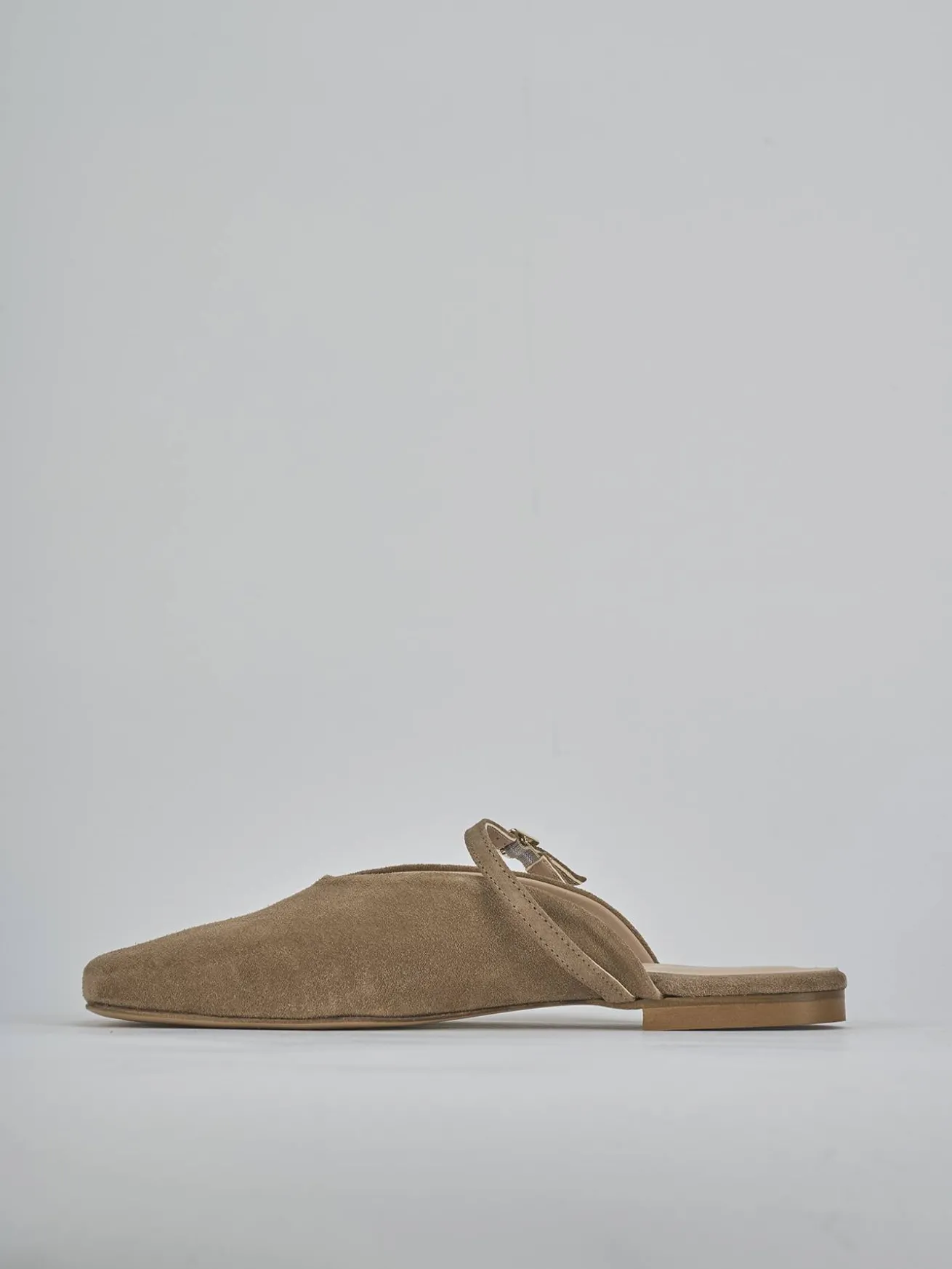 Sabot tacco 1cm camoscio marrone