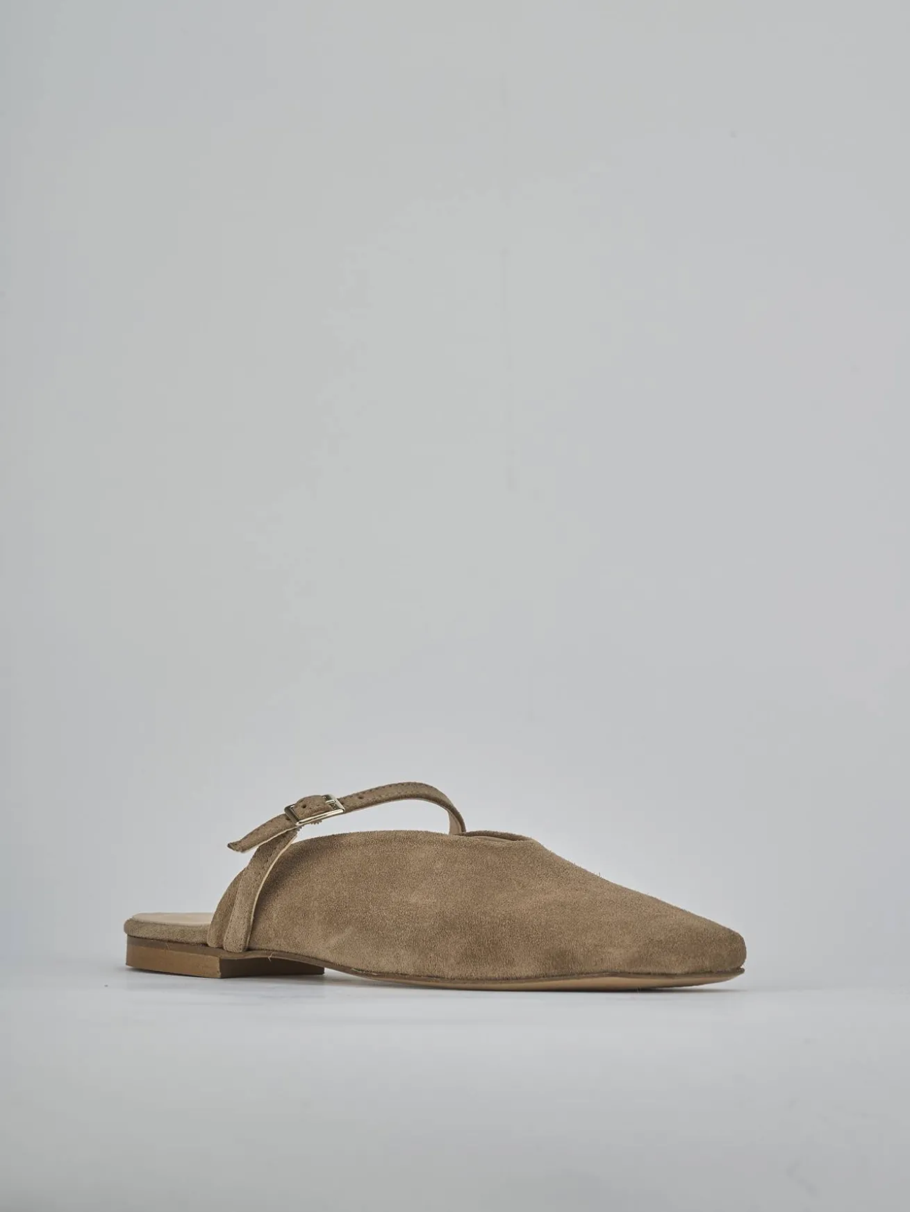 Sabot tacco 1cm camoscio marrone