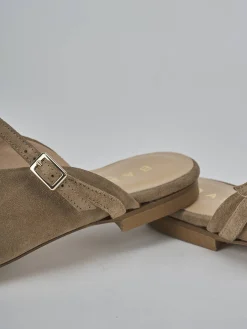 Sabot tacco 1cm camoscio marrone