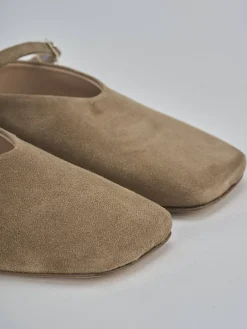 Sabot tacco 1cm camoscio marrone