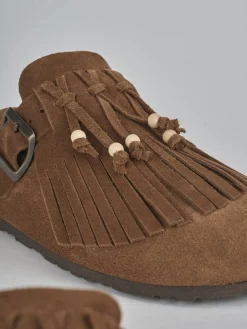 Sabot tacco 1cm camoscio marrone