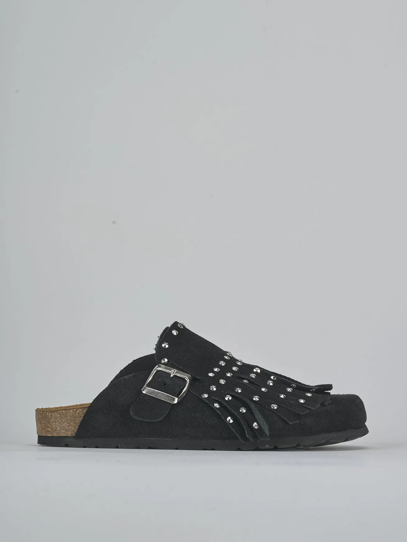 Sabot tacco 1cm camoscio nero