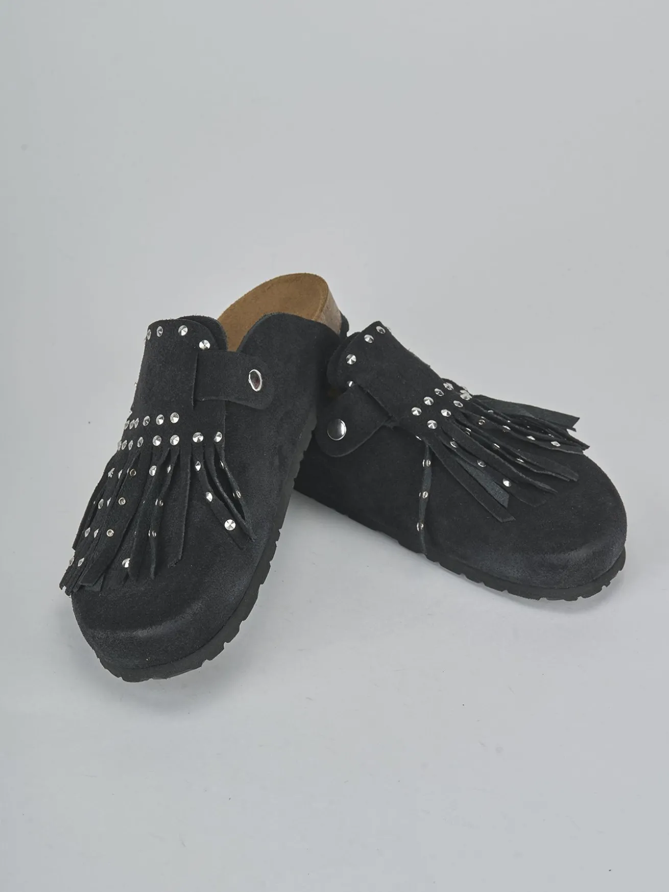 Sabot tacco 1cm camoscio nero