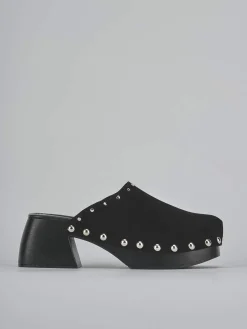 Sabot tacco 7cm camoscio nero