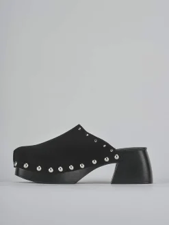 Sabot tacco 7cm camoscio nero