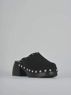 Sabot tacco 7cm camoscio nero