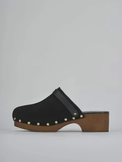 Sabot tacco 4cm camoscio nero