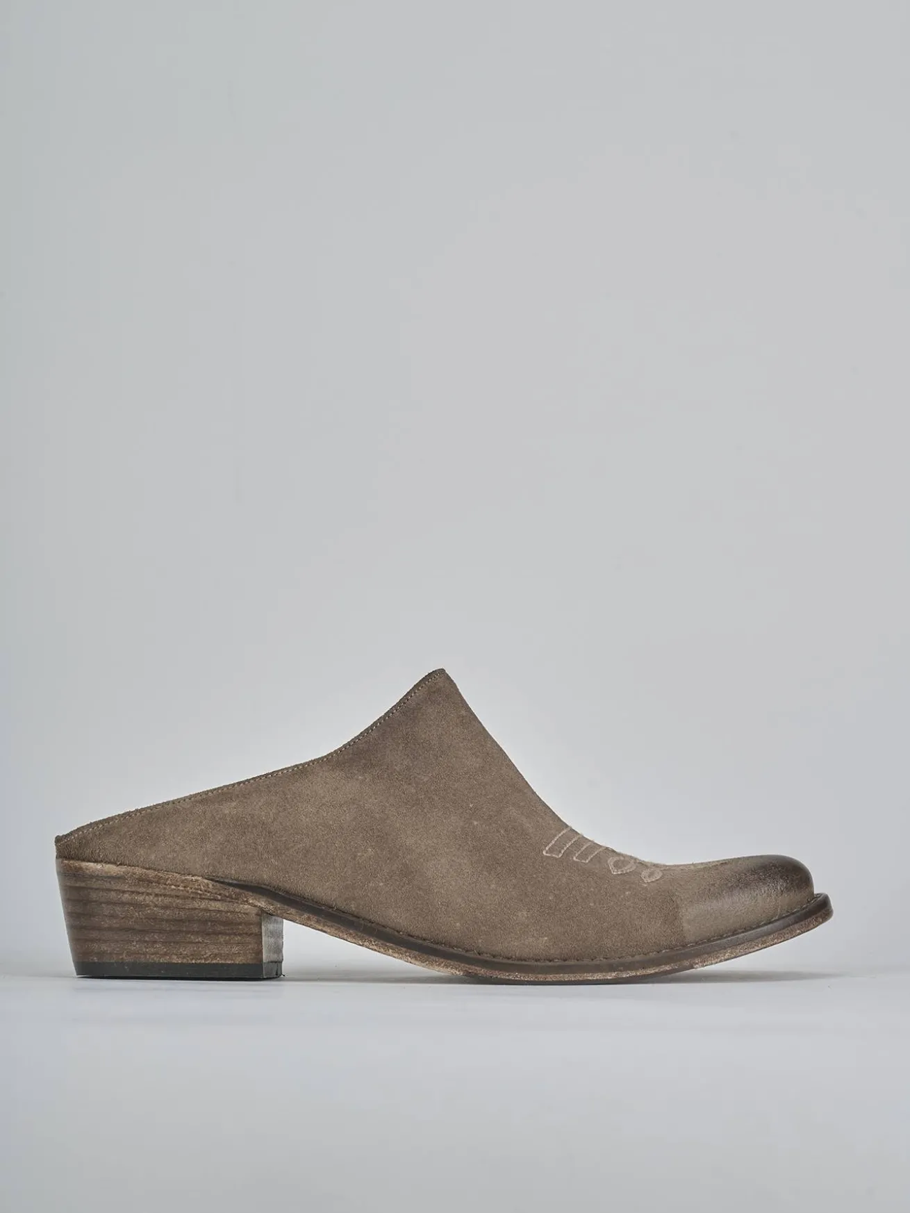 Sabot tacco 3cm camoscio testa