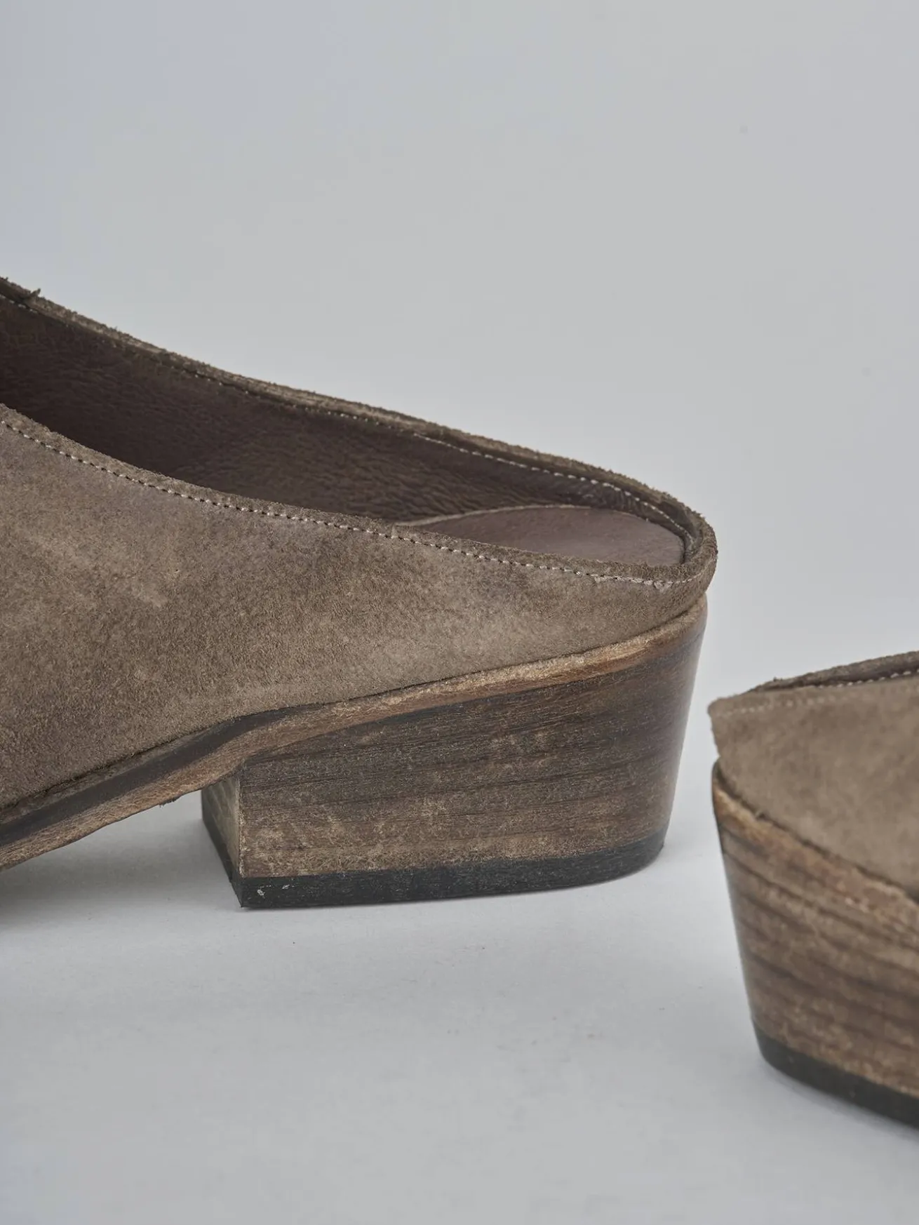 Sabot tacco 3cm camoscio testa