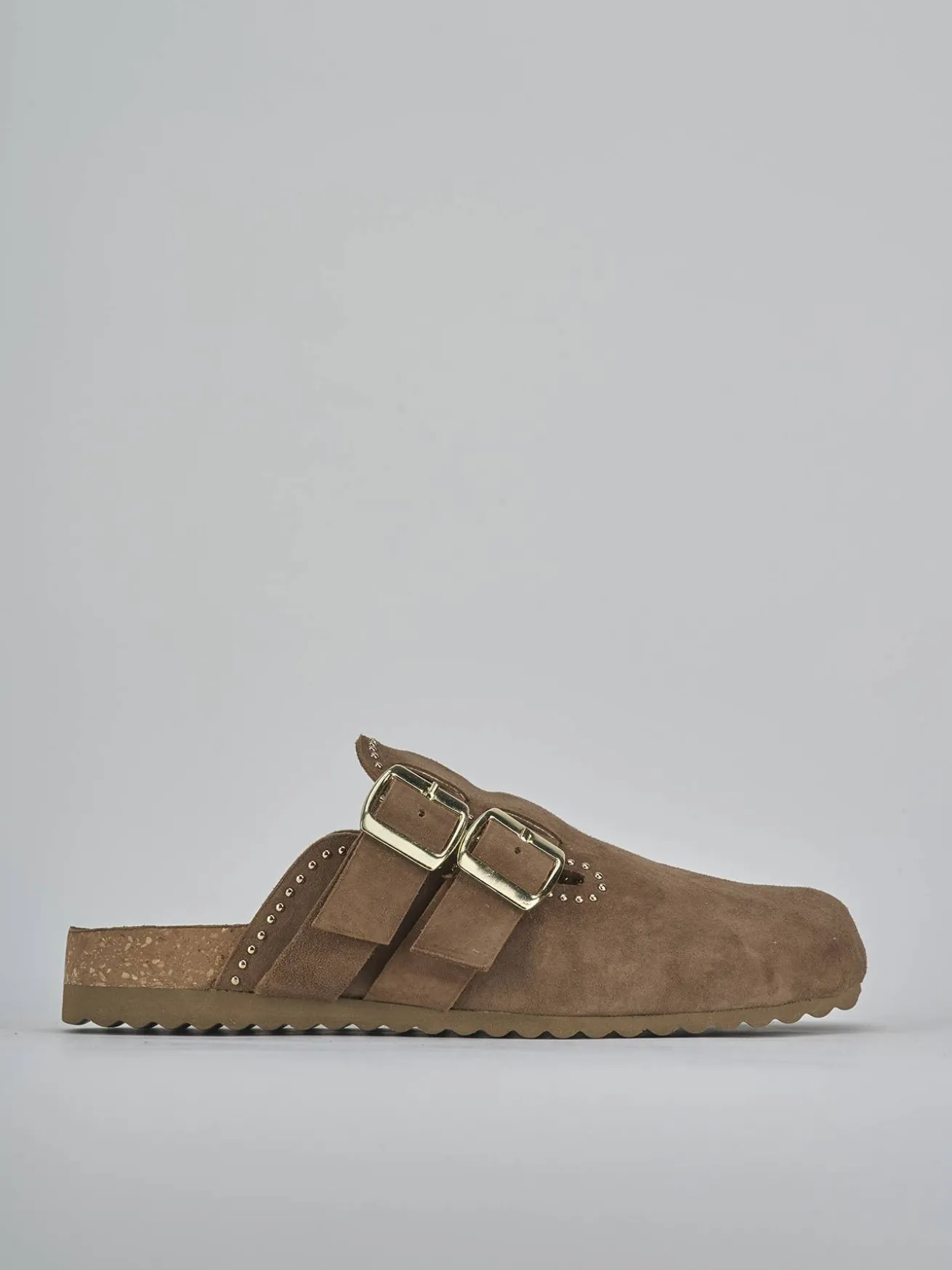 Sabot tacco 1cm camoscio testa