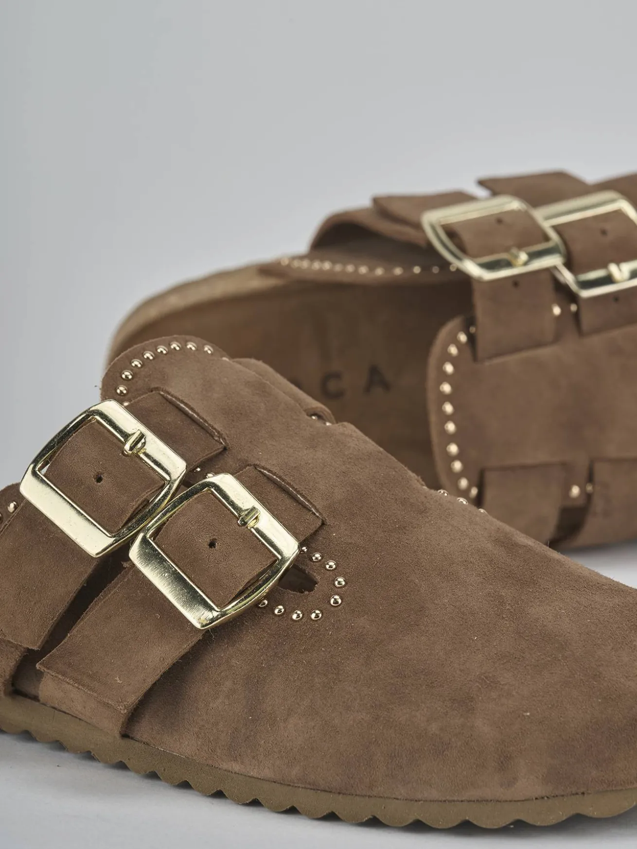 Sabot tacco 1cm camoscio testa