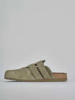 Sabot tacco 1cm camoscio verde