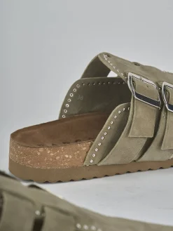 Sabot tacco 1cm camoscio verde