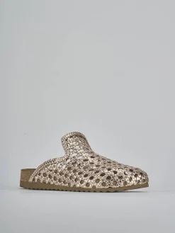 Sabot tacco 1cm laminato oro