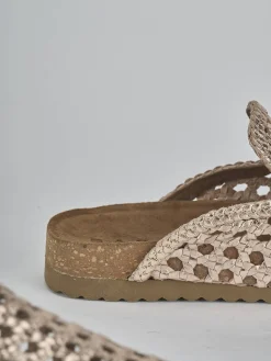 Sabot tacco 1cm laminato oro