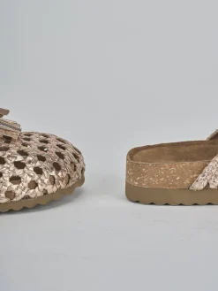 Sabot tacco 1cm laminato oro