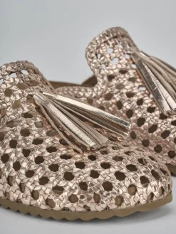 Sabot tacco 1cm laminato oro