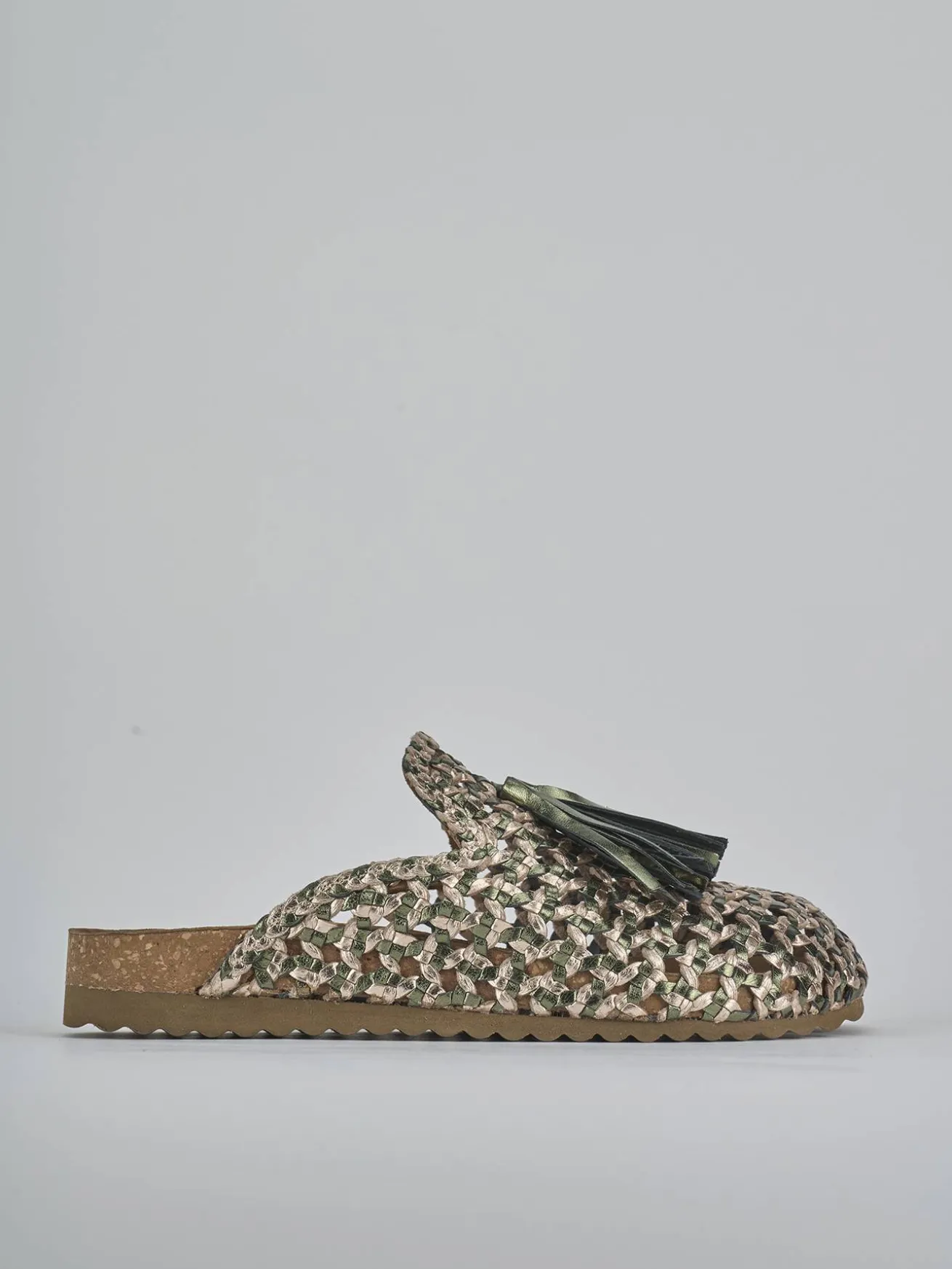 Sabot tacco 1cm laminato verde