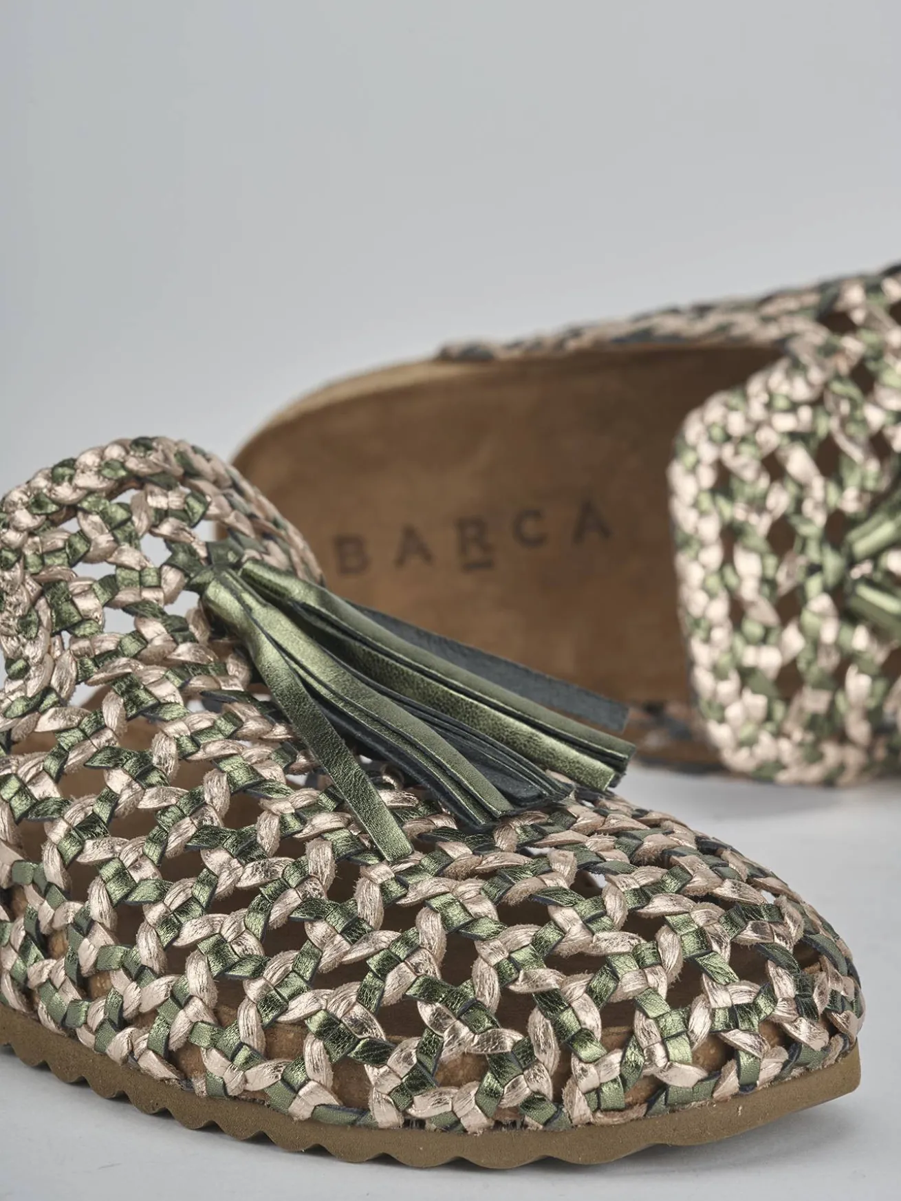 Sabot tacco 1cm laminato verde